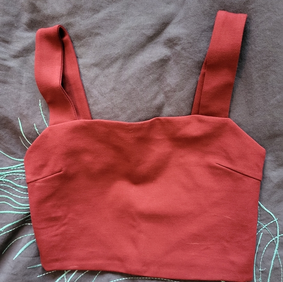 Nwt burgundy crop top - Picture 2 of 4